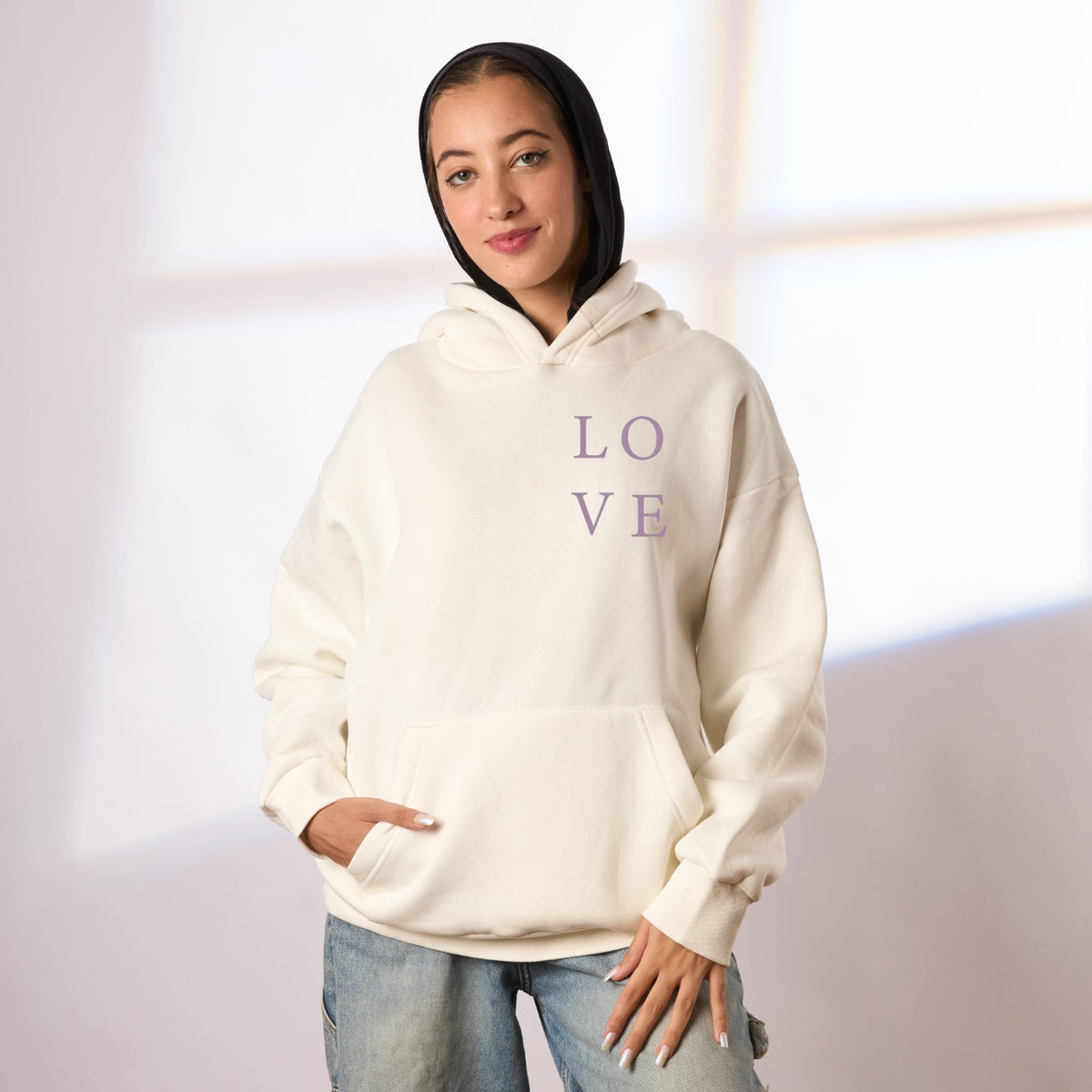 Love white hoodie