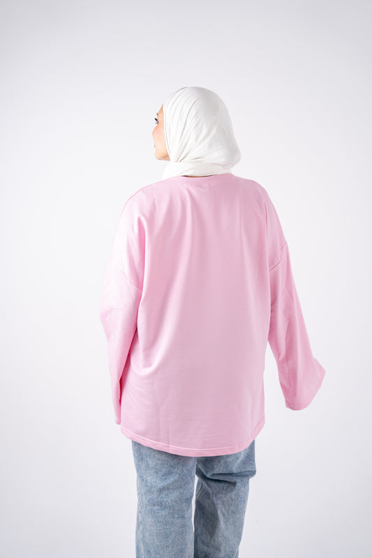 pink basic widesleeves t-shirt