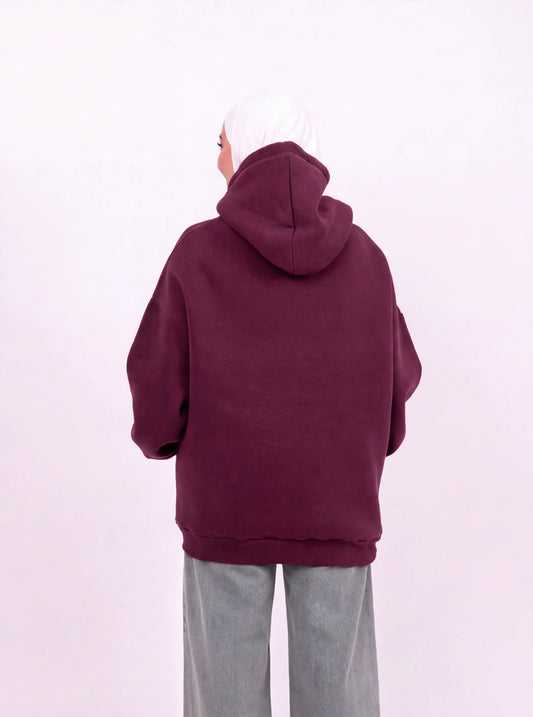 Love burgundy oversize hoodie