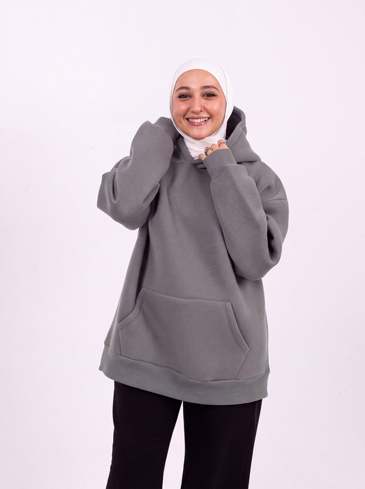 Grey basic hoodie