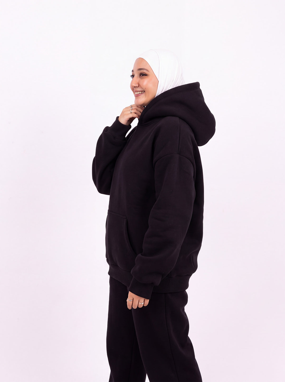 black oversize hoodie