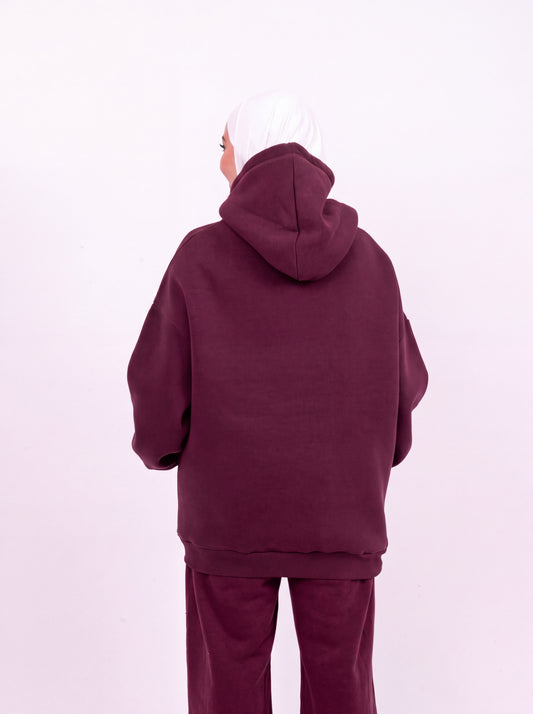 Love burgundy oversize hoodie