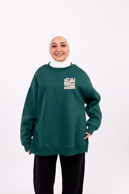 Slow and steady olive comfy-go sweatshirt