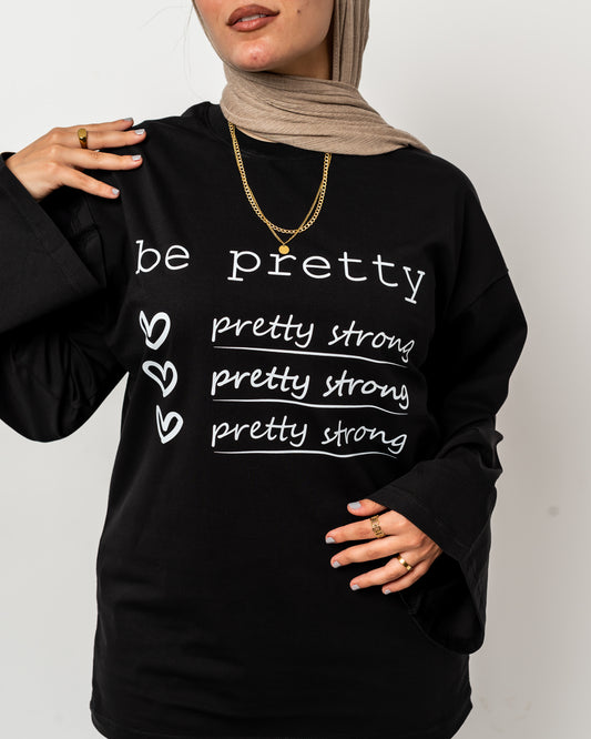 Be pretty black widesleeves t-shirt