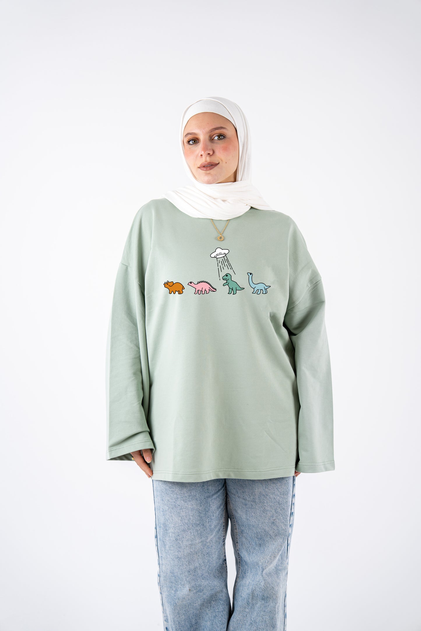 4 dinosaur mint widesleeves t-shirt