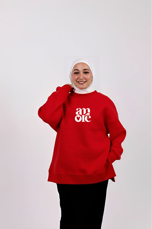 Amore red comfy-go sweatshirt