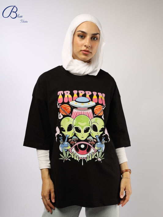 Trippin black t-shirt