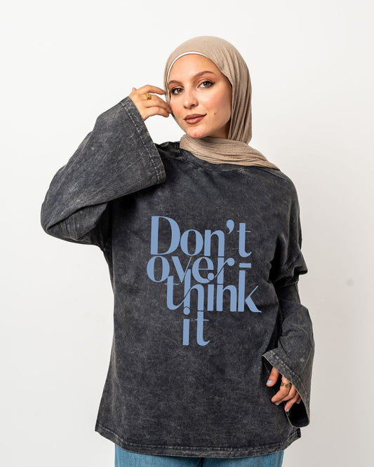 don't overthink it washed widesleeves t-shirt