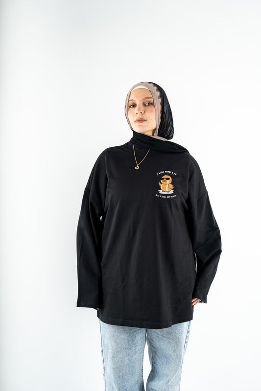 cry first black widesleeve t-shirt