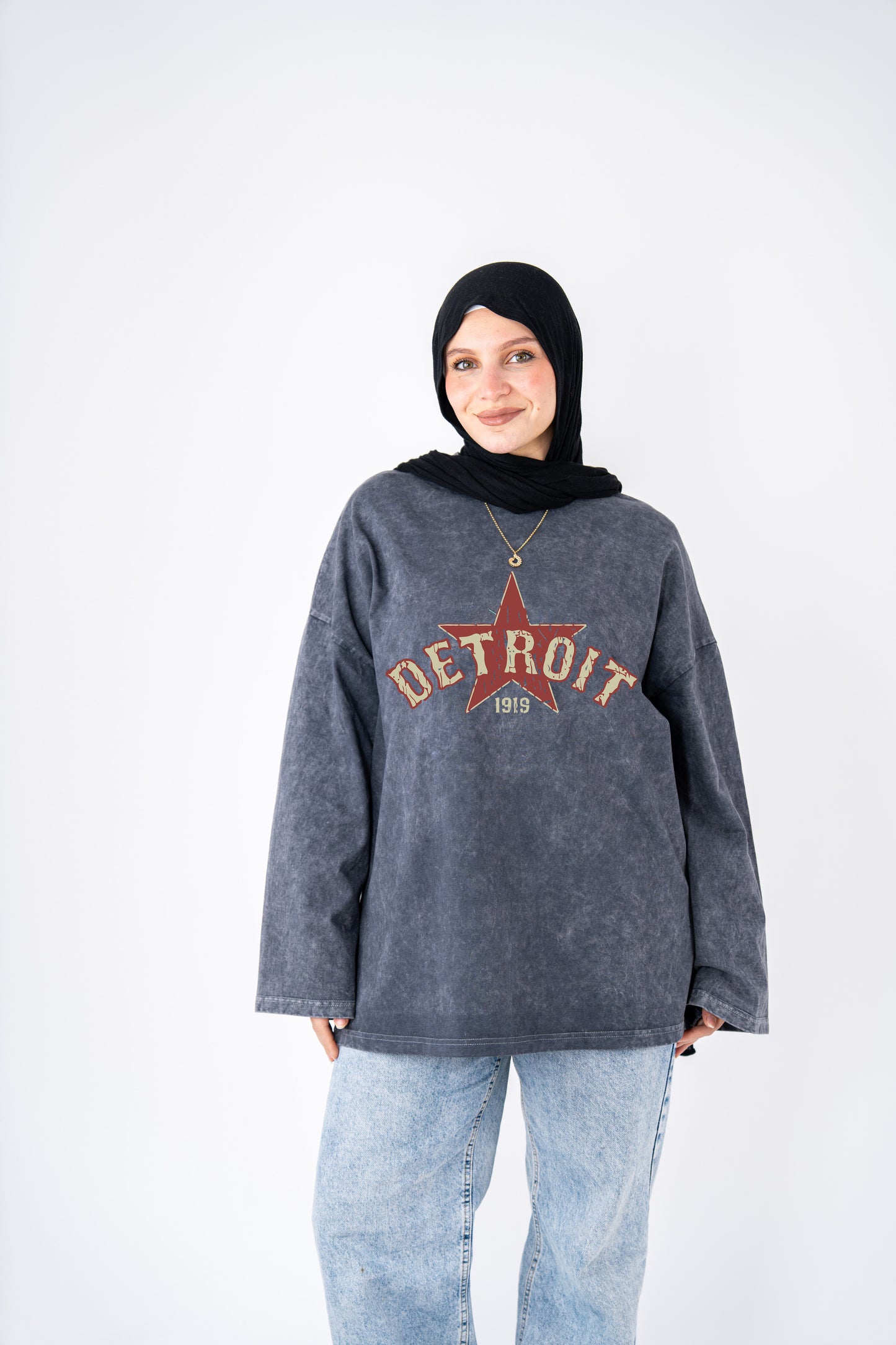 Detroit washed widesleeves t-shirt
