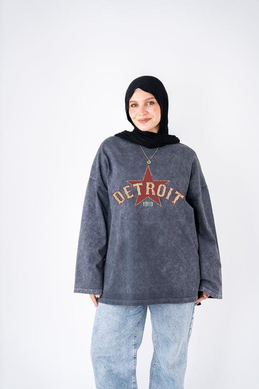 Detroit washed widesleeves t-shirt
