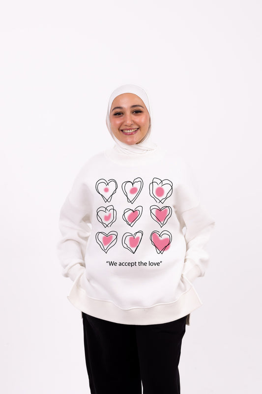 We accept love white summer-sweatshirt