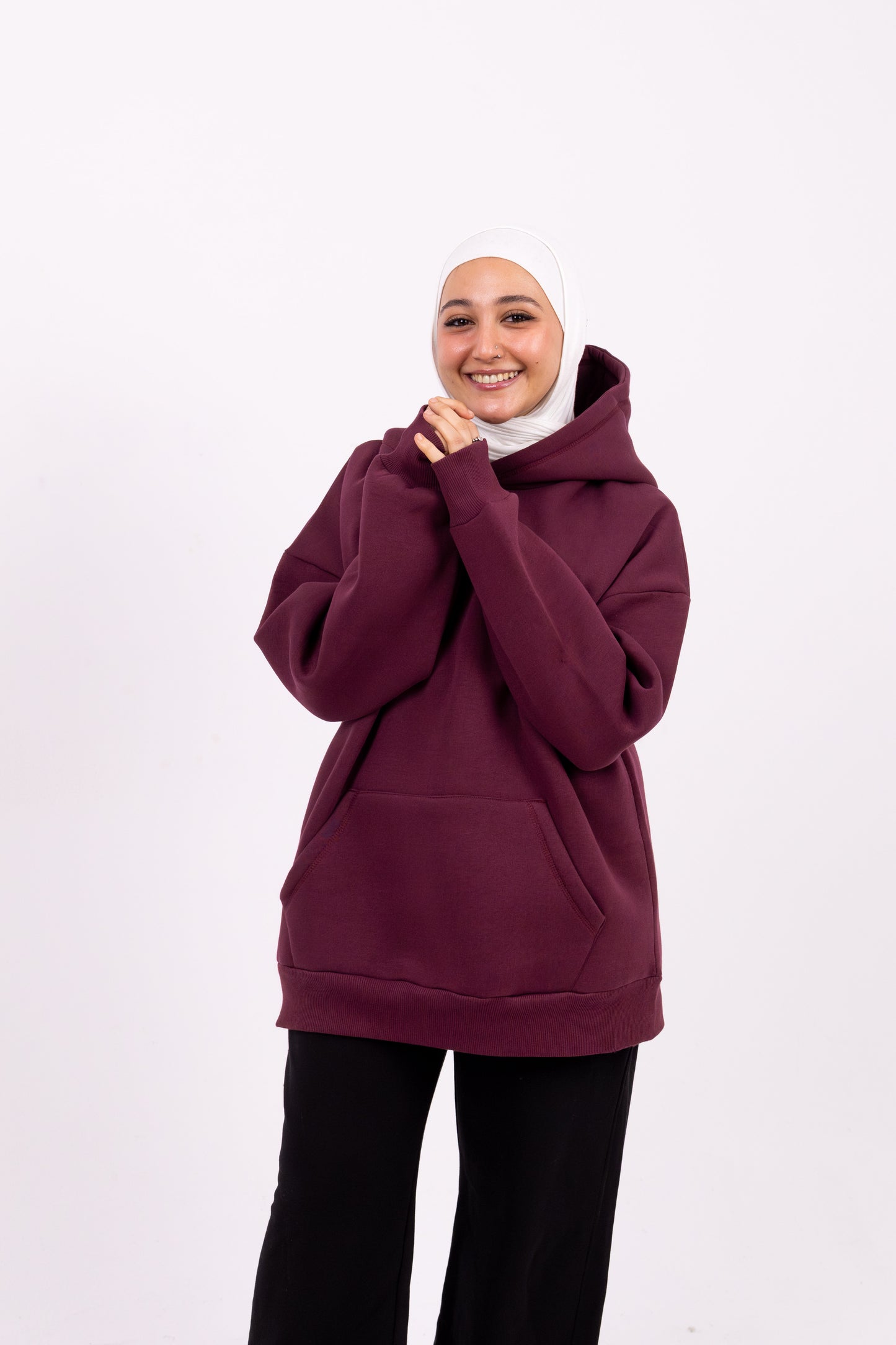 Burgundy basic hoodie