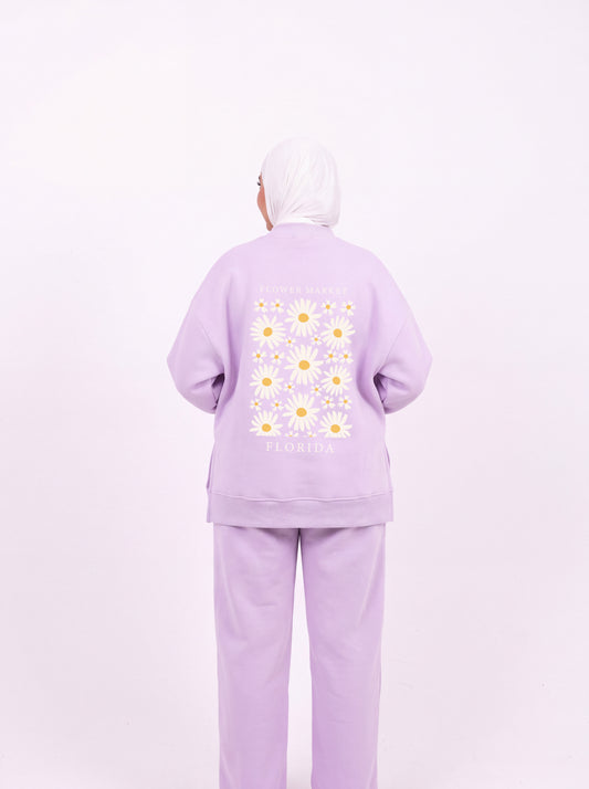 Flower market lavender comfy-go sweatshirt