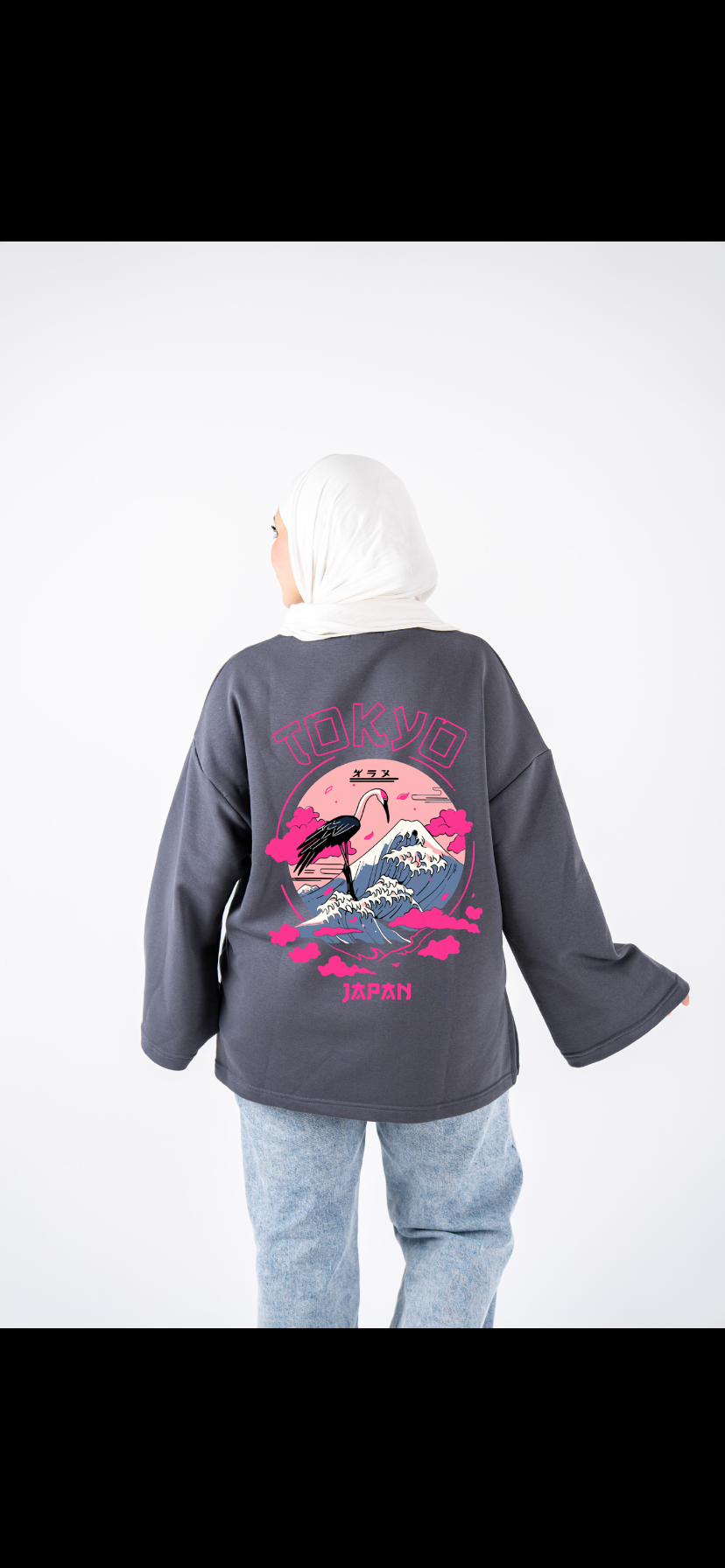 Tokyo grey wide sleeves t-shirt