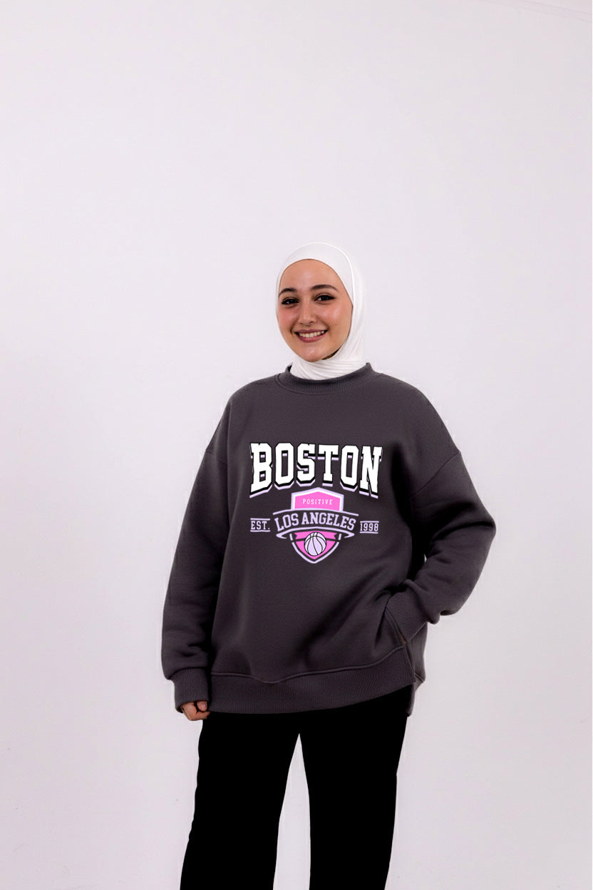 Boston grey summer sweatshirt