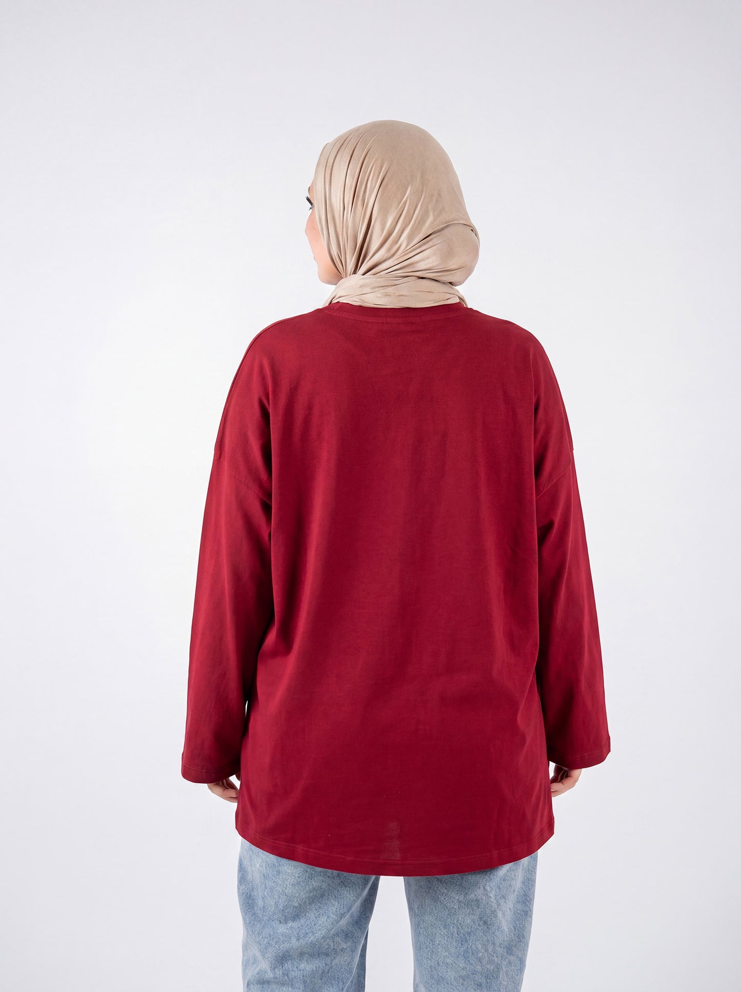 only you dark red widesleeves t-shirt