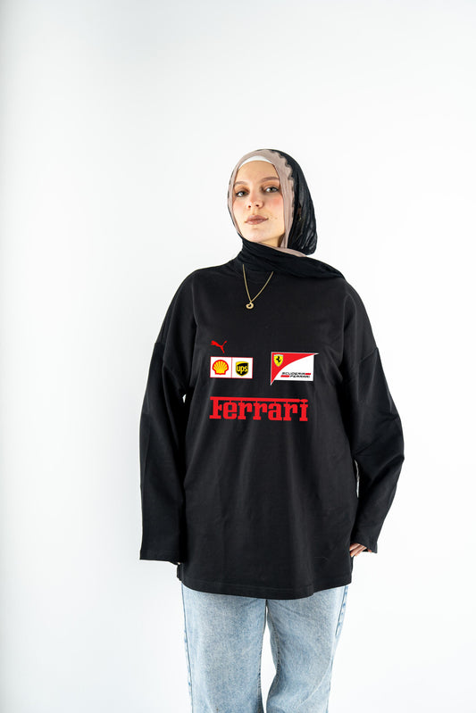 Ferrari black widesleeve t-shirt