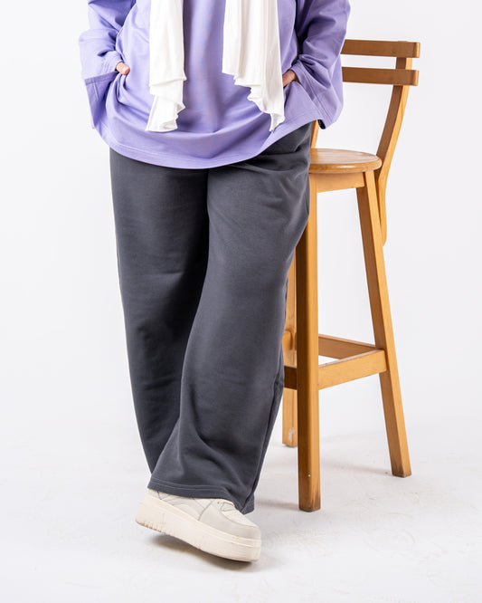 grey wideleg sweatpants