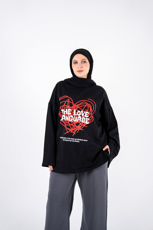 love language black widesleeves t-shirt