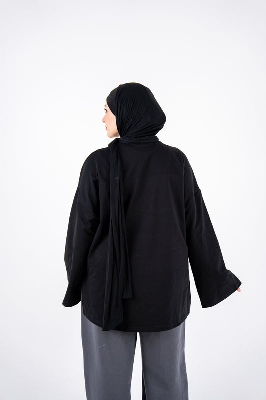 only you can change black widesleeves t-shirt