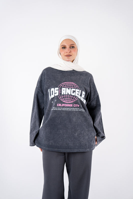 los angeles washed widesleeves t-shirt