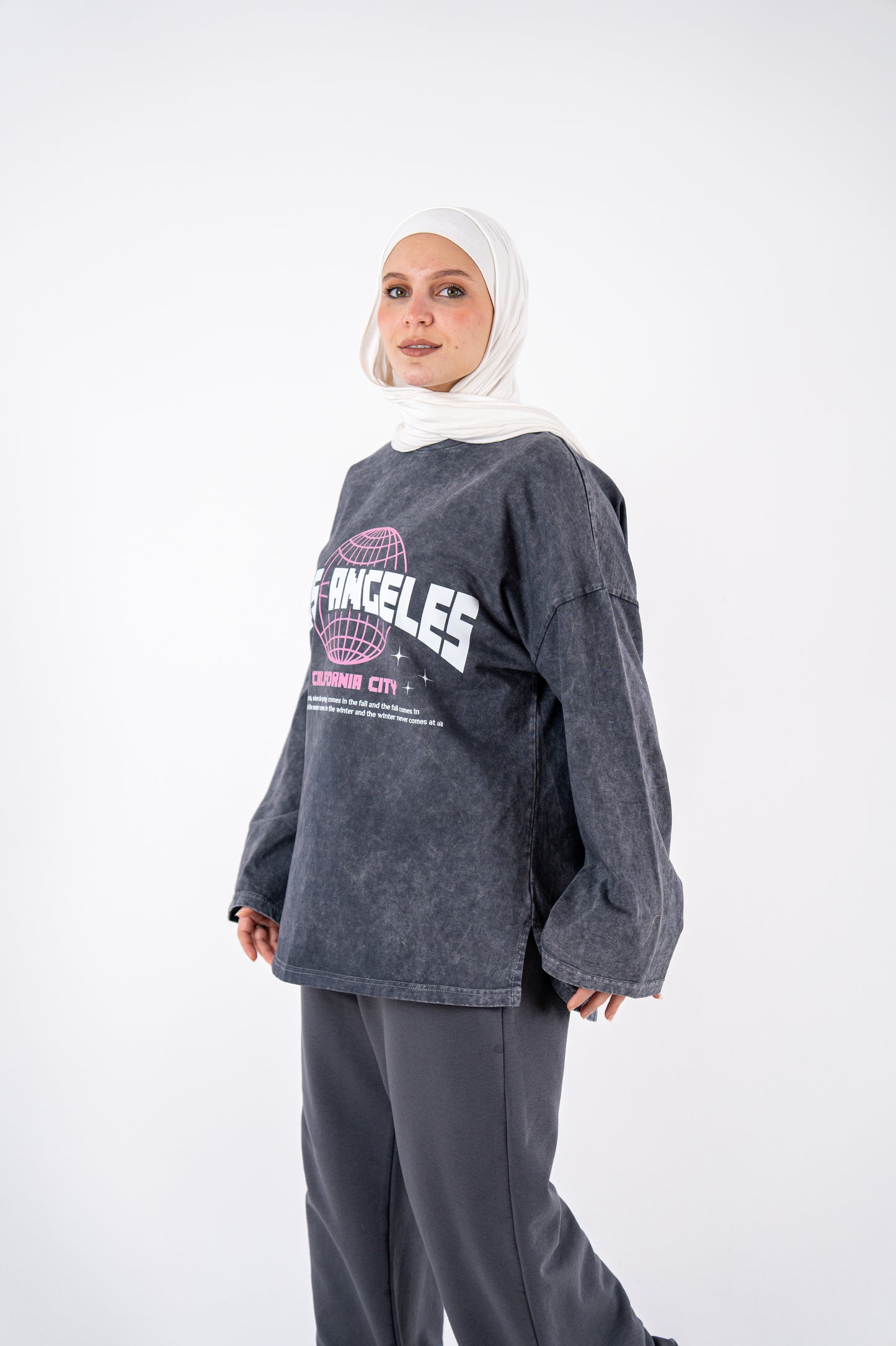 los angeles washed widesleeves t-shirt