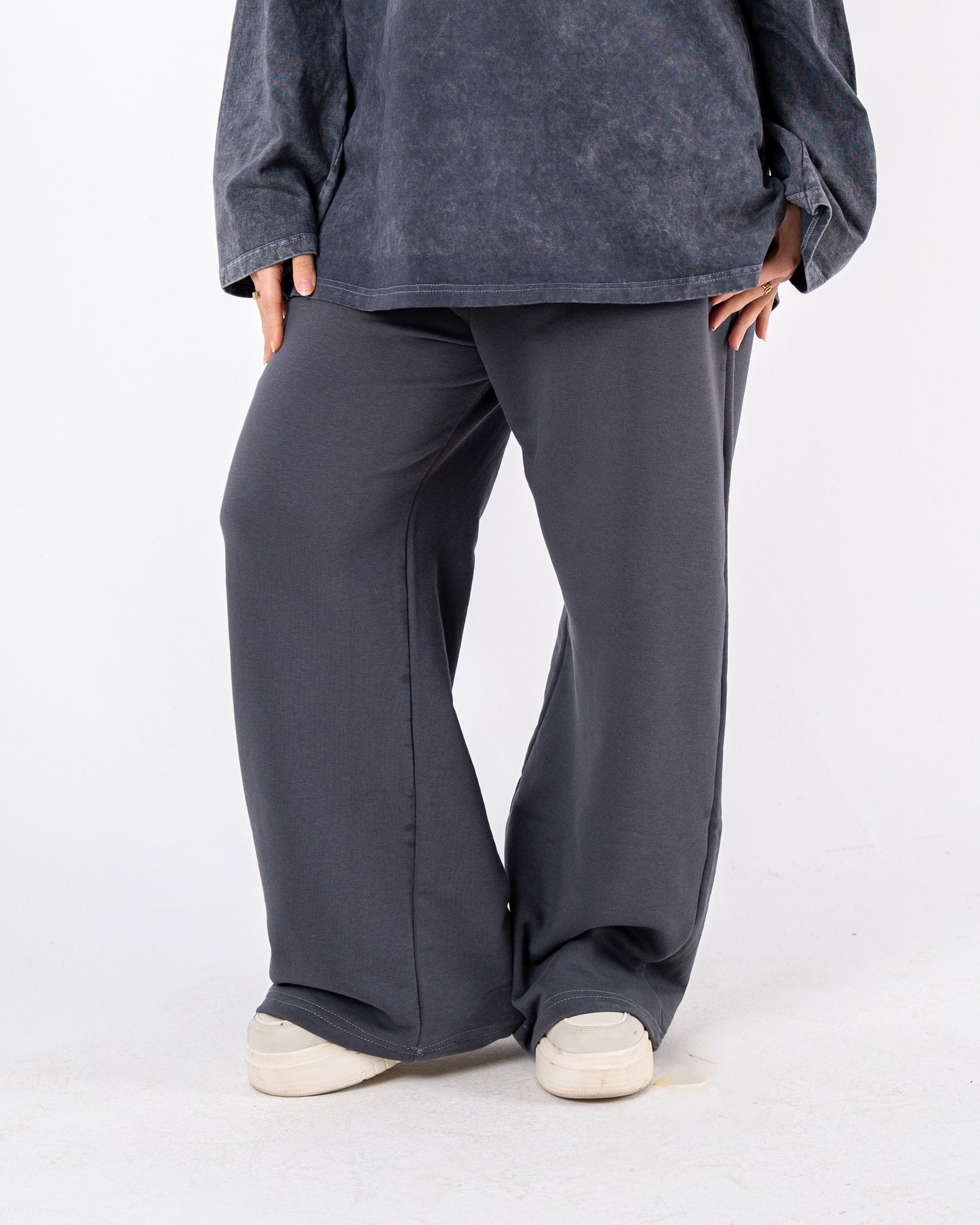 grey wideleg sweatpants