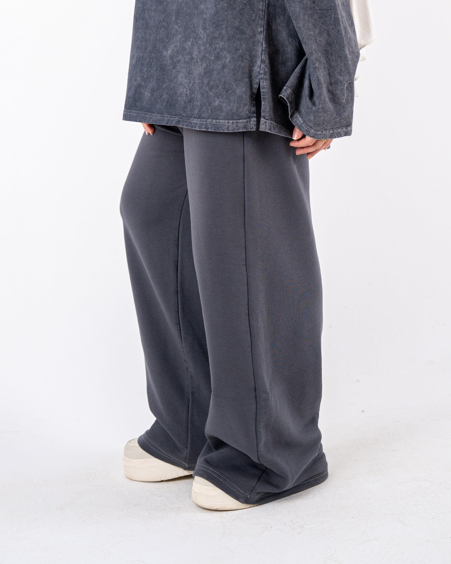 grey wideleg sweatpants