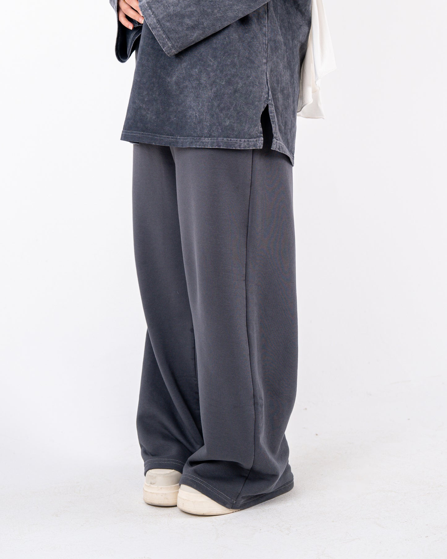 grey wideleg sweatpants