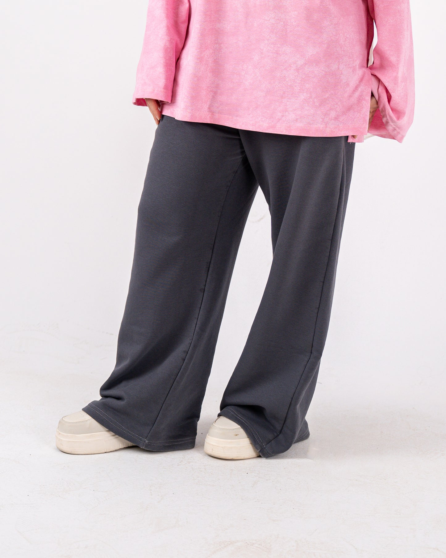 grey wideleg sweatpants