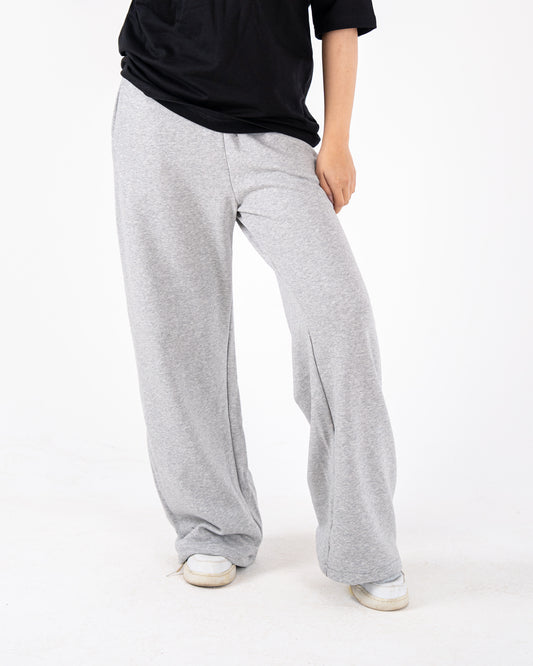 light grey wideleg sweatpants