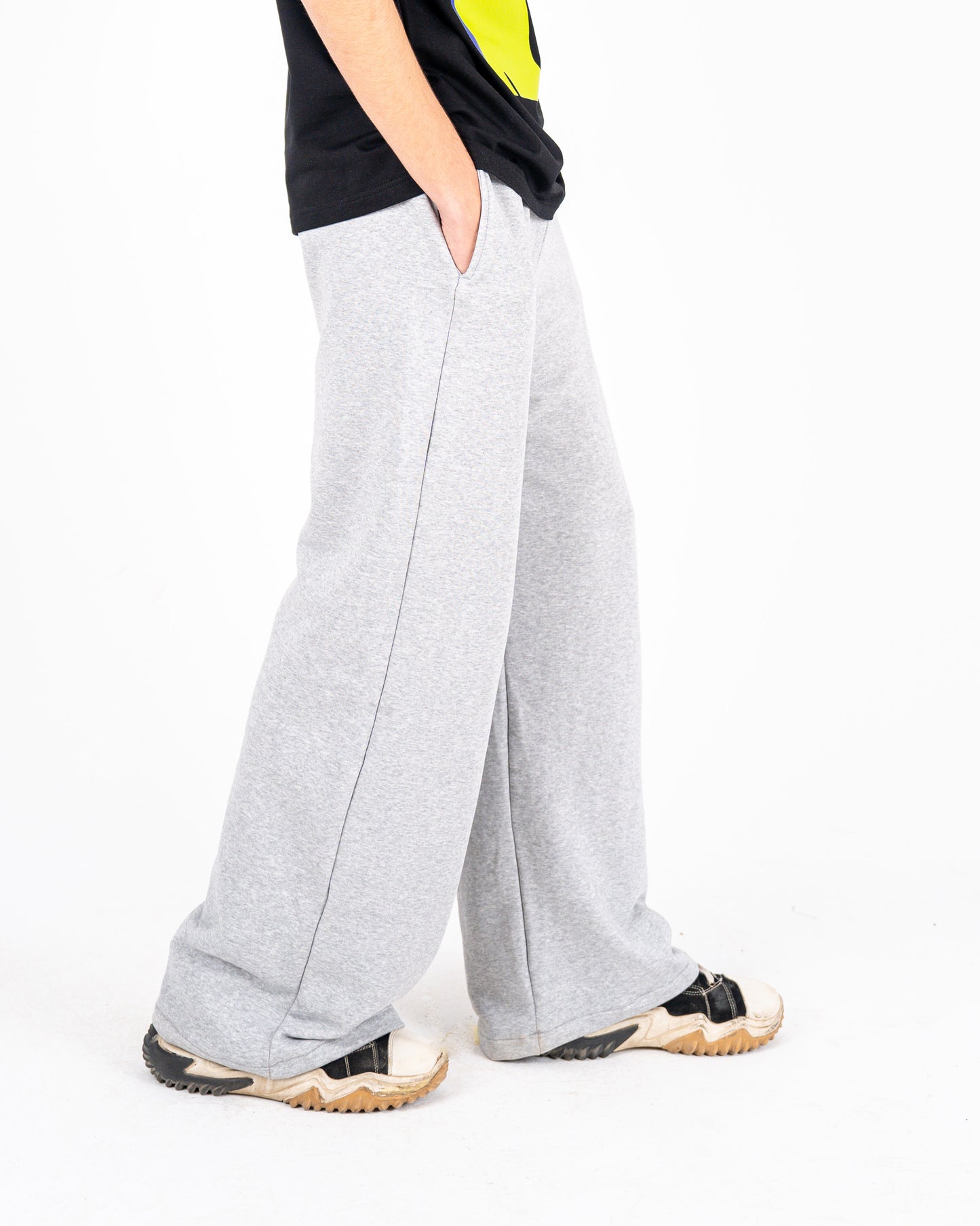 light grey wideleg sweatpants