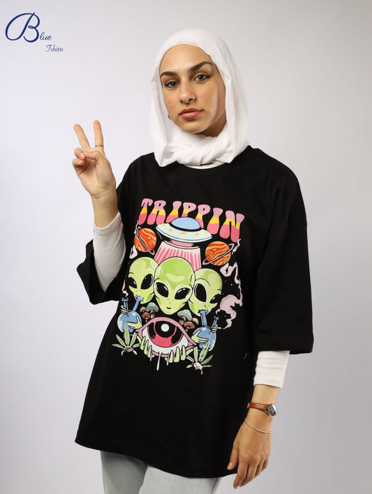 Trippin black t-shirt