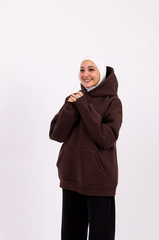 White Heart brown hoodie