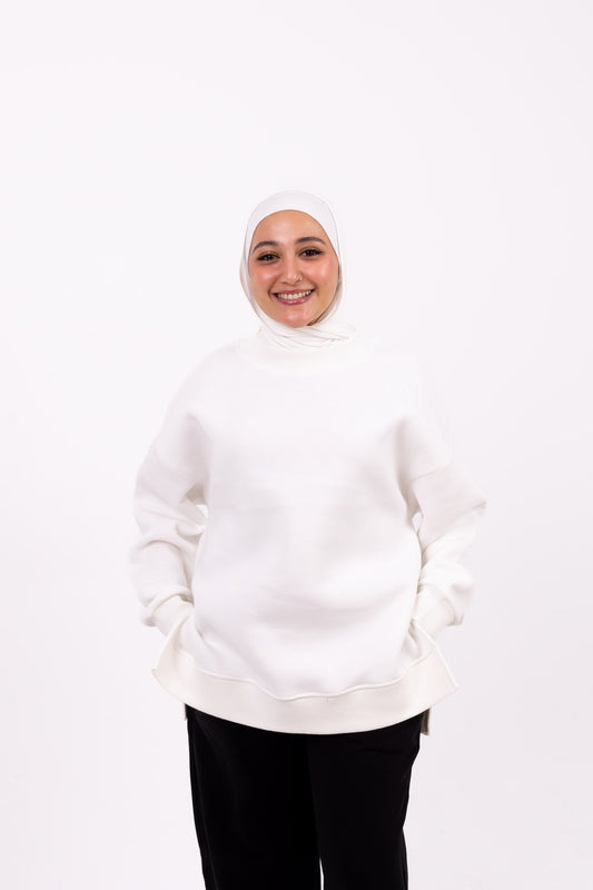 White summer-sweatshirt