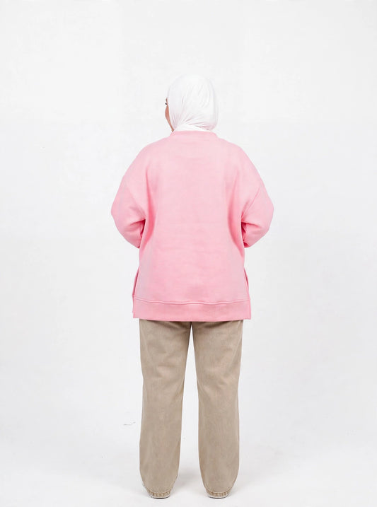 Always late pink comfy go-sweatshirt