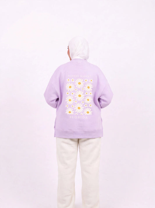 Flower market lavender comfy-go sweatshirt