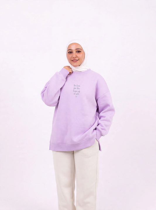 Live for hope lavender comfy-go sweatshirt