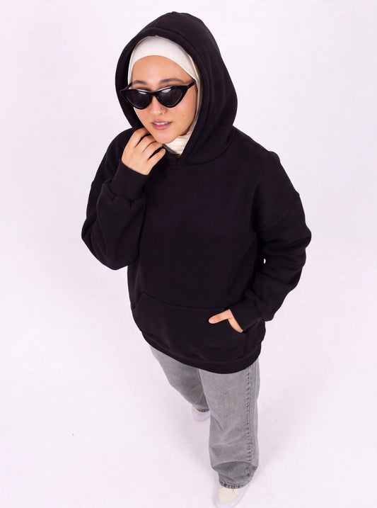 black oversize hoodie