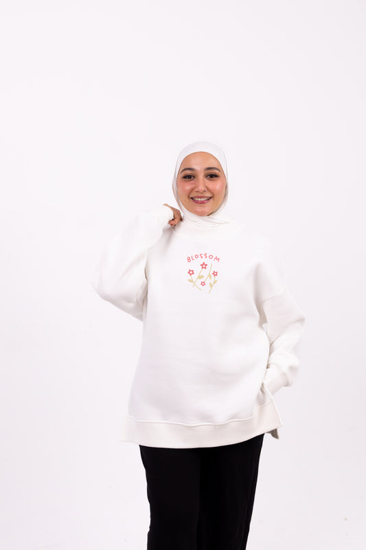 Blossom white summer-sweatshirt