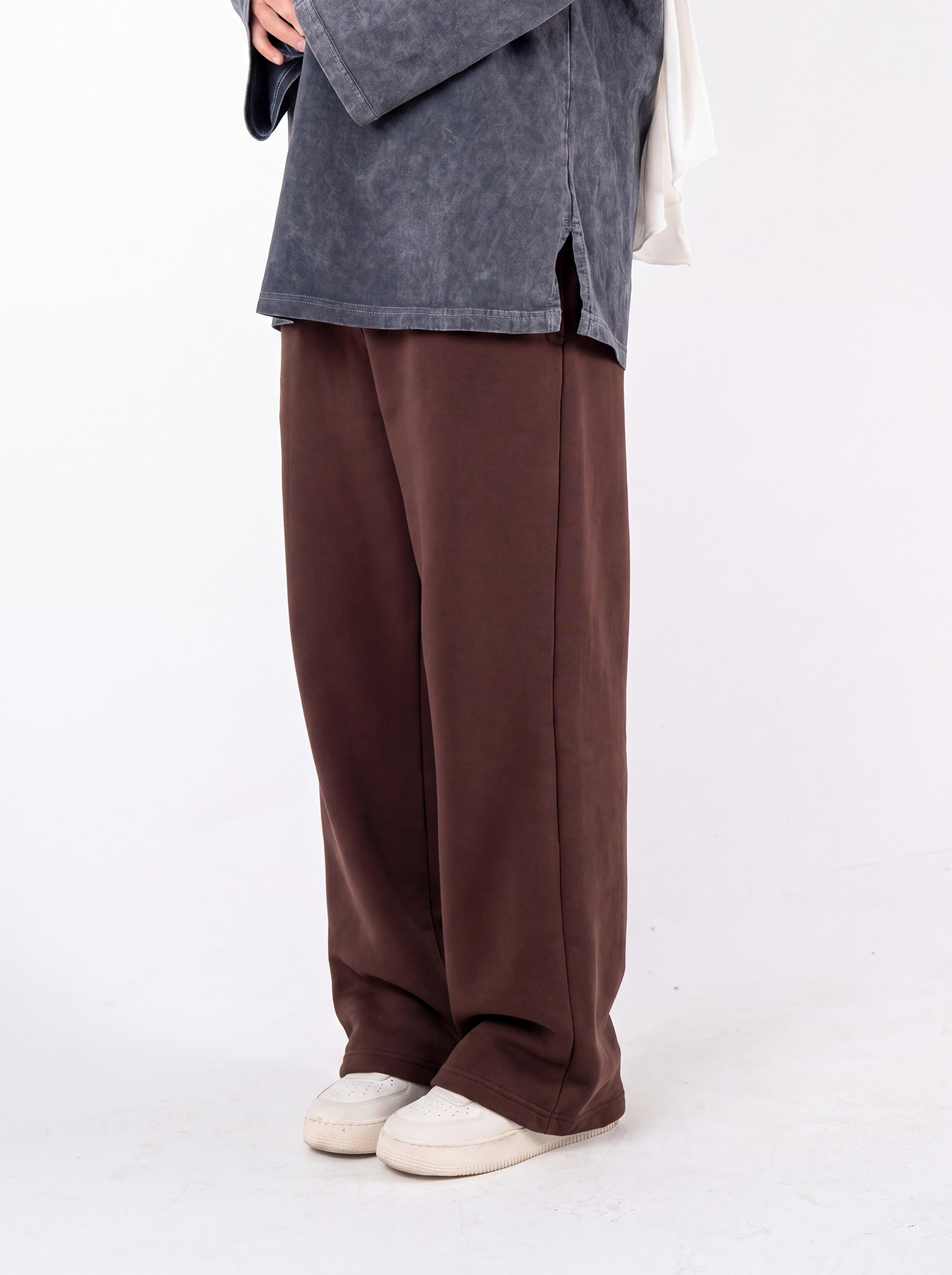 brown wideleg sweatpants