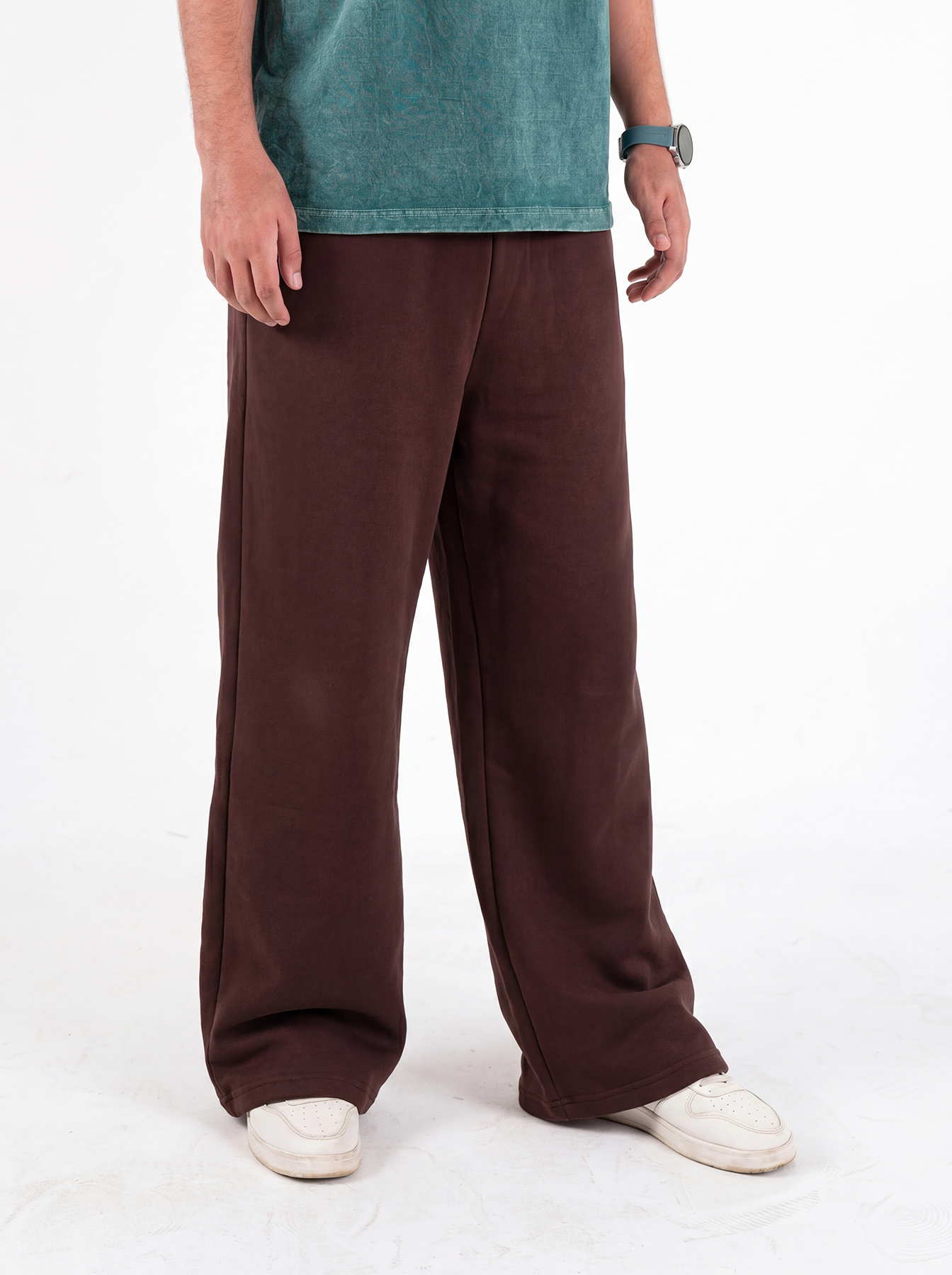 brown wideleg sweatpants
