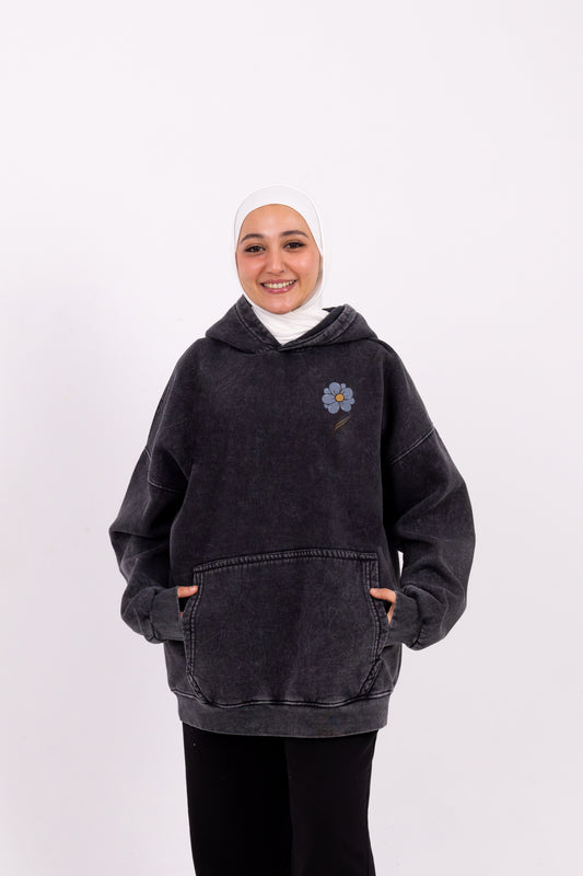 Finding my own path washed coal hoodie