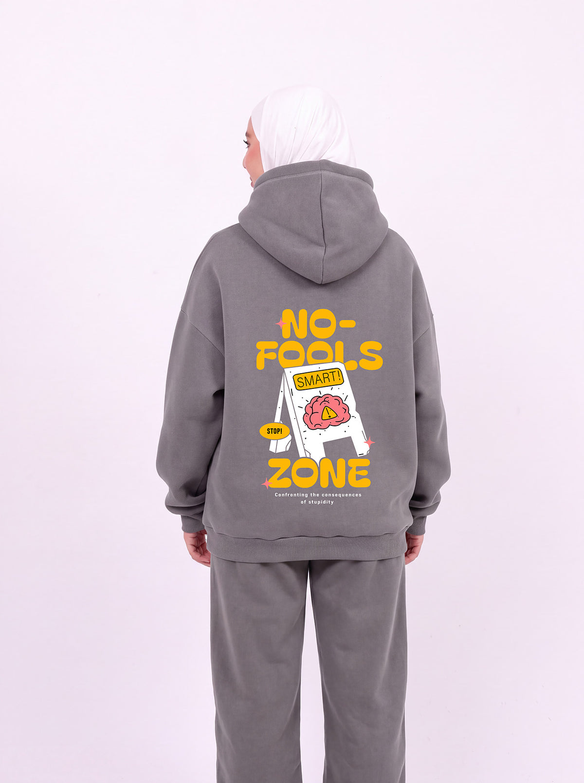 No fools grey hoodie