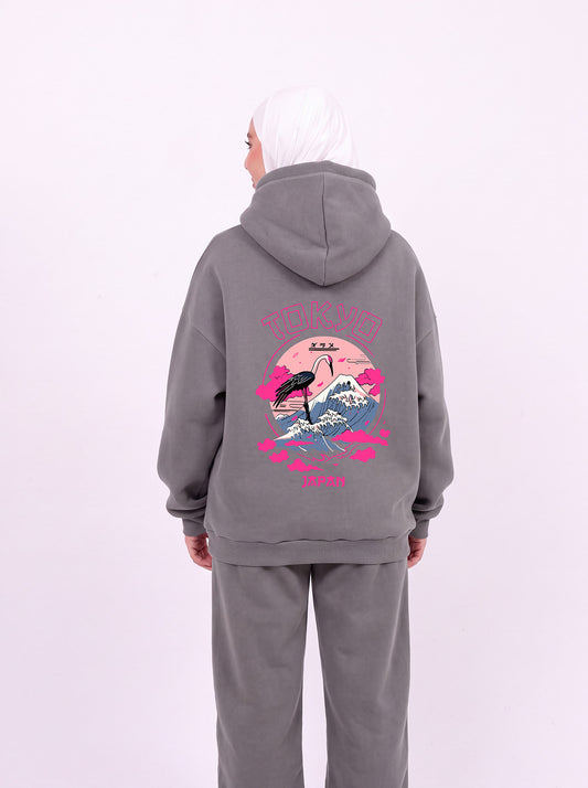 Tokyo grey hoodie