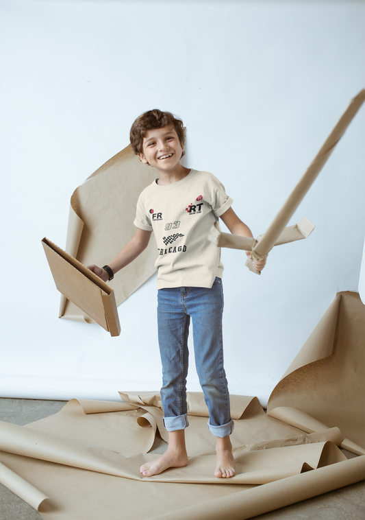 formula one beige kids t-shirt