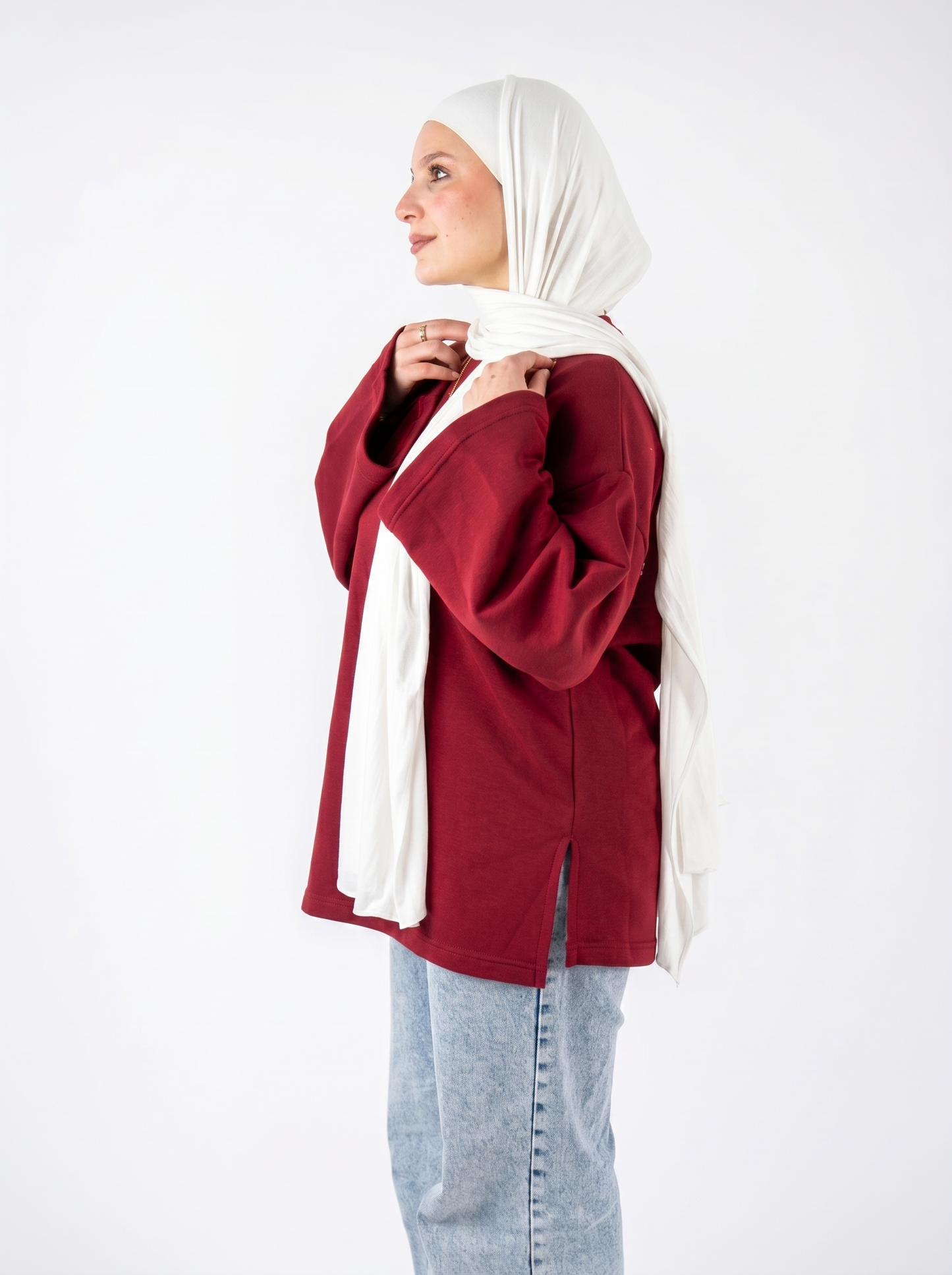 only you dark red widesleeves t-shirt