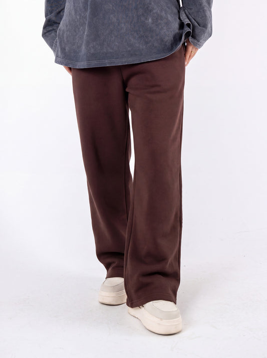 brown wideleg sweatpants