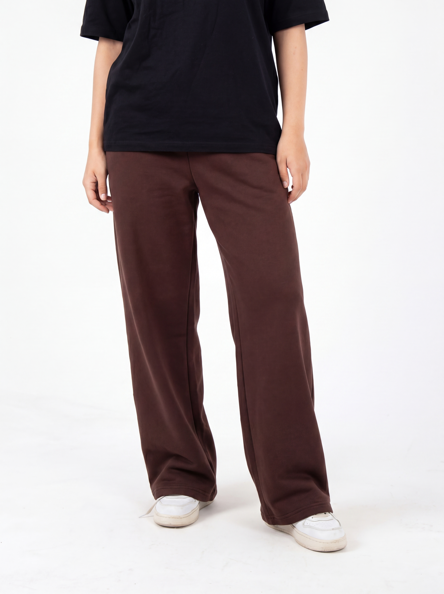 brown wideleg sweatpants